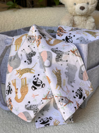 jungle animal printed burp cloth cotton flannel