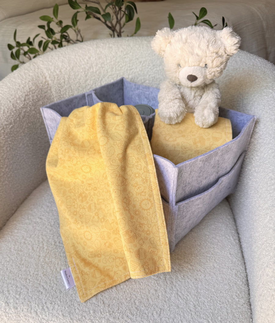 yellow printed flannel burp cloth cotton
